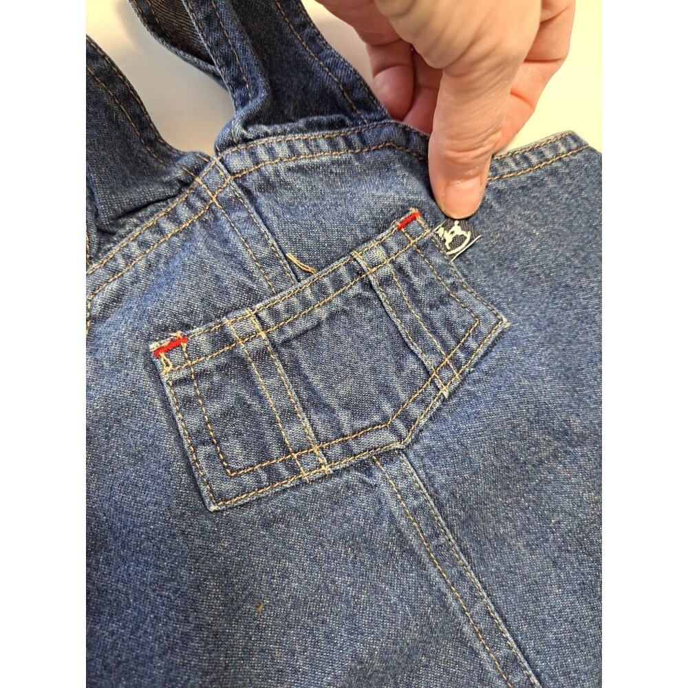 Vtg Baby Denim Overalls Jack-In-The-Box Patch & Snap Closures Boys 0/3 Months - Picture 5 of 8